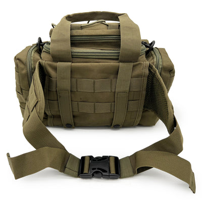 FIELDCRAFT Compact Tactical Range Bag with Military MOLLE, Waist or Shoulder Strap to Pack Gear Pistol Handguns Gun Ammo