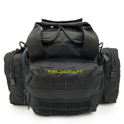 FIELDCRAFT Compact Tactical Range Bag with Military MOLLE, Waist or Shoulder Strap to Pack Gear Pistol Handguns Gun Ammo