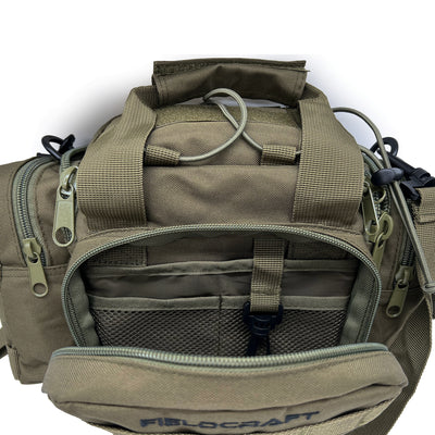FIELDCRAFT Compact Tactical Range Bag with Military MOLLE, Waist or Shoulder Strap to Pack Gear Pistol Handguns Gun Ammo