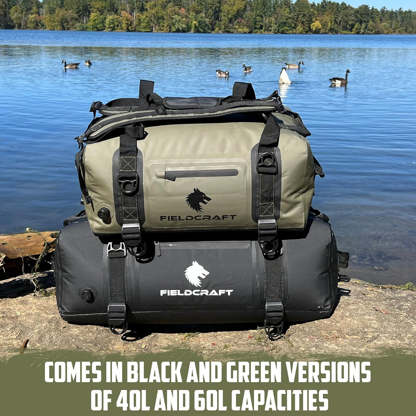 FIELDCRAFT SEA WOLF Waterproof Duffel Bag (Green, Black, 40L and 60L)