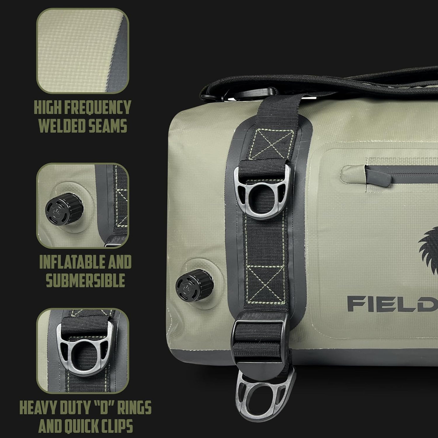 FIELDCRAFT SEA WOLF Waterproof Duffel Bag (Green, Black, 40L and 60L)