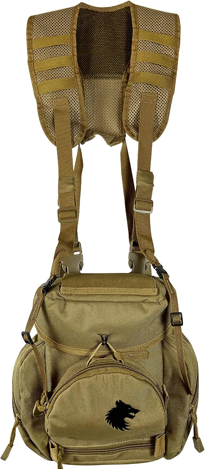FIELDCRAFT Binocular Harness Chest Pack Field Pack Case for Men and Women for Binos Cameras Optics Rangefinder Gear Green (Green)