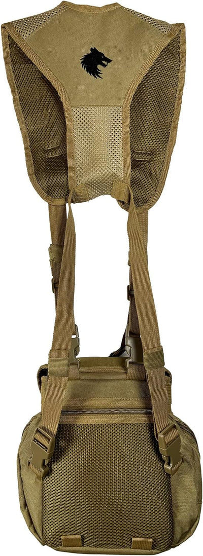 FIELDCRAFT Binocular Harness Chest Pack Field Pack Case for Men and Women for Binos Cameras Optics Rangefinder Gear Green (Coyote Brown)