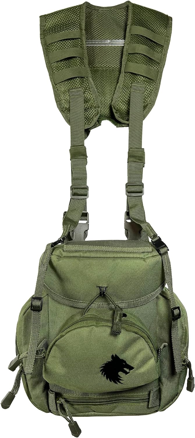FIELDCRAFT Binocular Harness Chest Pack Field Pack Case for Men and Women for Binos Cameras Optics Rangefinder Gear Green (Coyote Brown)