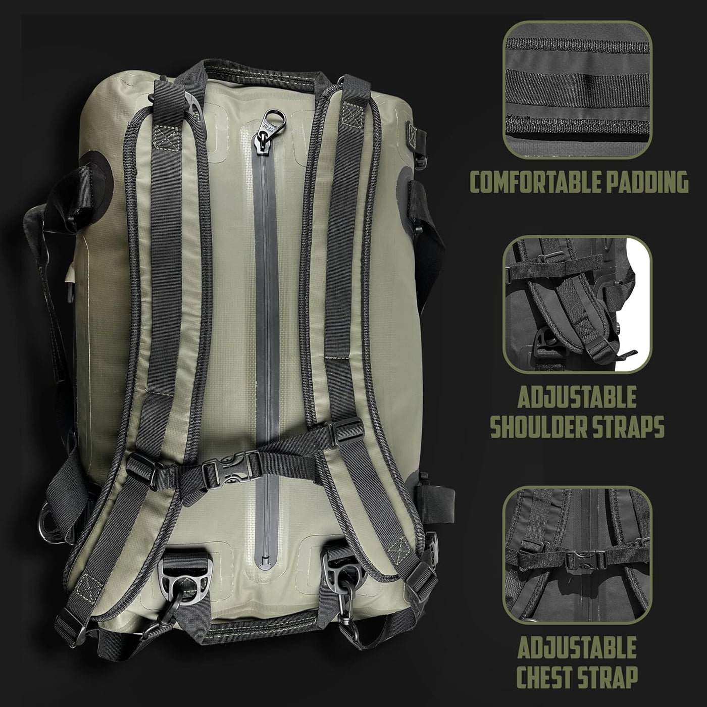 FIELDCRAFT SEA WOLF Waterproof Duffel Bag (Green, Black, 40L and 60L)