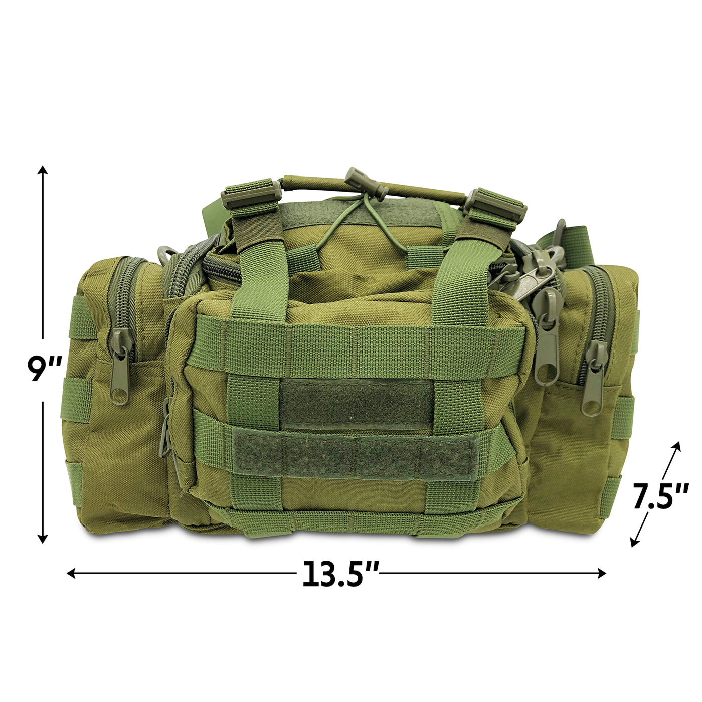 FIELDCRAFT Compact Tactical Range Bag with Military MOLLE, Waist or Shoulder Strap to Pack Gear Pistol Handguns Gun Ammo